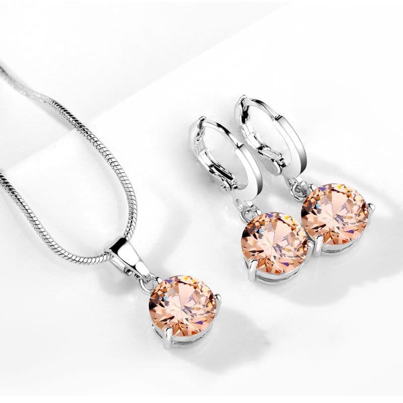 image-Water Drop Necklace Earring Set