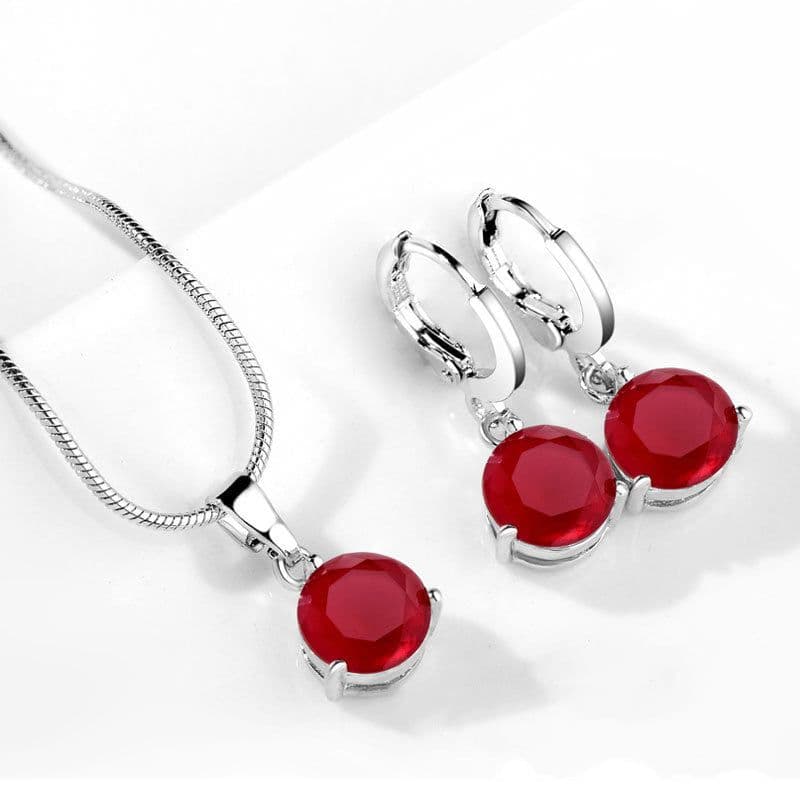 image-Water Drop Necklace Earring Set