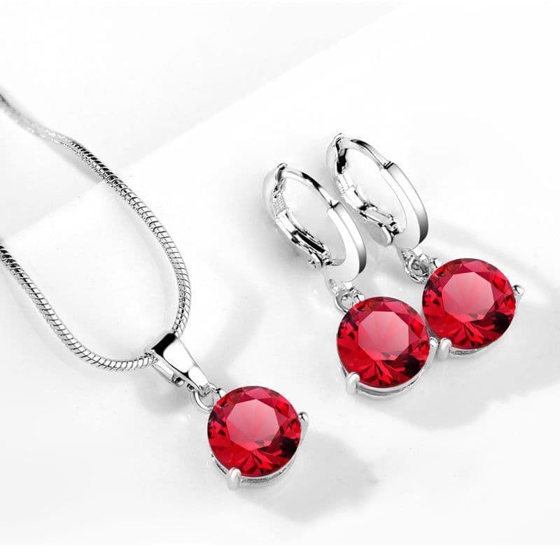 image-Water Drop Necklace Earring Set