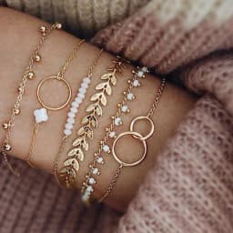 image-European And American Personality Small Flower Arrow Leaf Bracelet