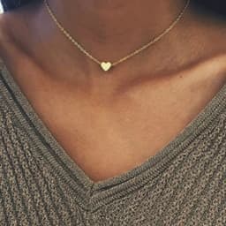 image-Simple Fashion Gold Color Double-sided Love Pendant Necklaces Clavicle Chains Necklace Women Jewelry Valentines Day Gift