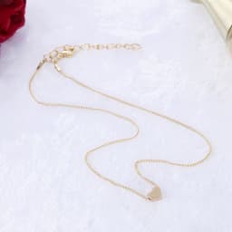 image-Simple Fashion Gold Color Double-sided Love Pendant Necklaces Clavicle Chains Necklace Women Jewelry Valentines Day Gift