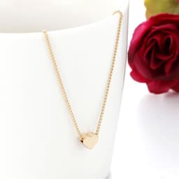 image-Simple Fashion Gold Color Double-sided Love Pendant Necklaces Clavicle Chains Necklace Women Jewelry Valentines Day Gift