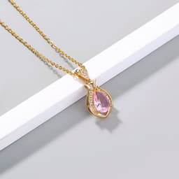 image-European and American necklace jewelry Light luxury simple style niche perfume bottle water drop transparent crystal zircon necklace accessories