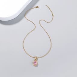 image-European and American necklace jewelry Light luxury simple style niche perfume bottle water drop transparent crystal zircon necklace accessories