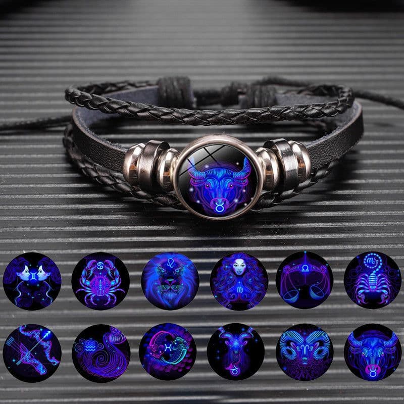 image-Zodiac Constellation Bracelet Braided Design Bracelet For Men Women Kids