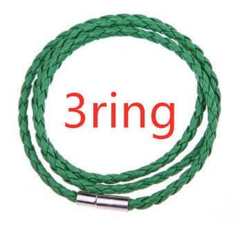 image-Personalized Mens Braided Genuine Leather Bracelet Stainless Steel Custom Beads Name Charm Bracelet For Men With Family Names