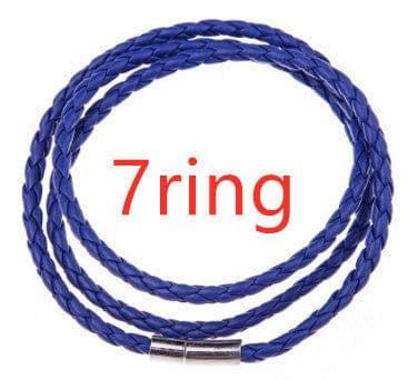 image-Personalized Mens Braided Genuine Leather Bracelet Stainless Steel Custom Beads Name Charm Bracelet For Men With Family Names