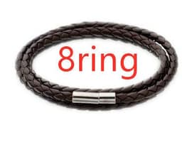 image-Personalized Mens Braided Genuine Leather Bracelet Stainless Steel Custom Beads Name Charm Bracelet For Men With Family Names