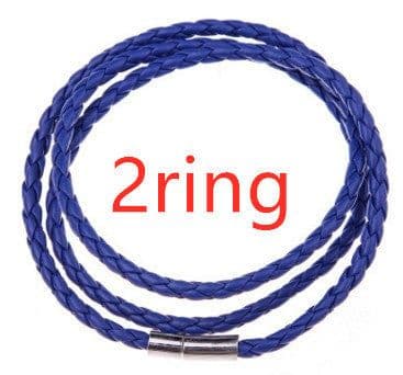 image-Personalized Mens Braided Genuine Leather Bracelet Stainless Steel Custom Beads Name Charm Bracelet For Men With Family Names