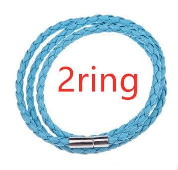image-Personalized Mens Braided Genuine Leather Bracelet Stainless Steel Custom Beads Name Charm Bracelet For Men With Family Names