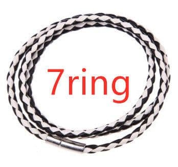image-Personalized Mens Braided Genuine Leather Bracelet Stainless Steel Custom Beads Name Charm Bracelet For Men With Family Names