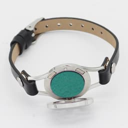 image-Stainless Steel Titanium Steel Hollow Perfume Fragrance Bracelet Double Circle Leather Belt Essential Oil Diffusion Fragrance Bracelet