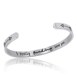 image-Motivational phrase titanium steel bracelet