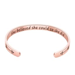image-Motivational phrase titanium steel bracelet