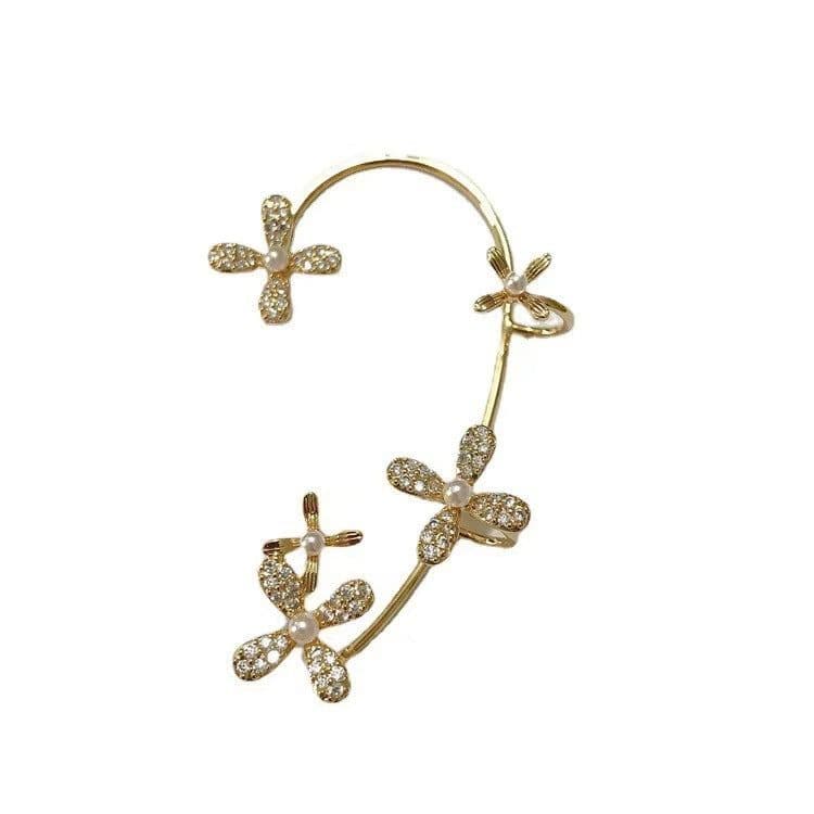 image-Fashion Gold Metal Butterfly Ear Clips Sparkling Zircon Without Piercing Ear Cuff Clip Earrings For Women Jewelry Gift