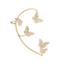 image-Fashion Gold Metal Butterfly Ear Clips Sparkling Zircon Without Piercing Ear Cuff Clip Earrings For Women Jewelry Gift