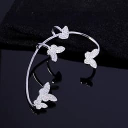image-Fashion Gold Metal Butterfly Ear Clips Sparkling Zircon Without Piercing Ear Cuff Clip Earrings For Women Jewelry Gift