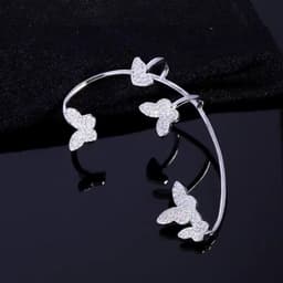 image-Fashion Gold Metal Butterfly Ear Clips Sparkling Zircon Without Piercing Ear Cuff Clip Earrings For Women Jewelry Gift