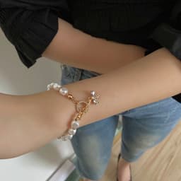 image-Classic Fashion Natural Stone Pearl Pendant Bracelet For Woman Exquisite New Lucky Cuff Bracelet Anniversary Gift Luxury Jewelry