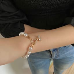image-Classic Fashion Natural Stone Pearl Pendant Bracelet For Woman Exquisite New Lucky Cuff Bracelet Anniversary Gift Luxury Jewelry