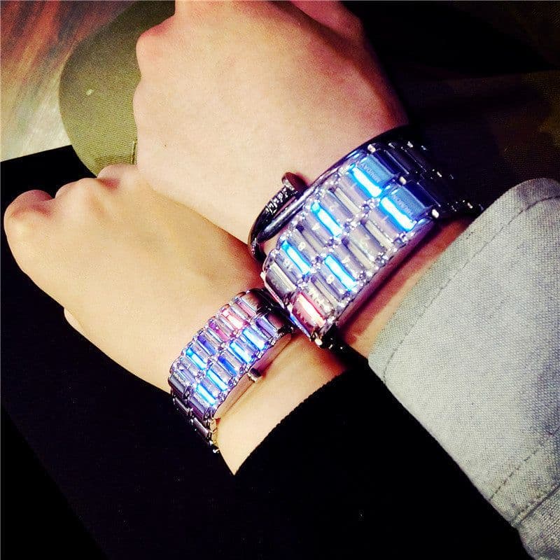 image-Creative LED Light Men Women Digital Wristwatches Style Male Female Electronic Clock Fashion Casual Couple Bracelet Watch