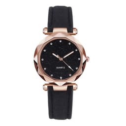 image-Casual Women Romantic Starry Sky Wrist Watch Leather Rhinestone Designer Ladies Clock