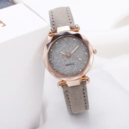 image-Casual Women Romantic Starry Sky Wrist Watch Leather Rhinestone Designer Ladies Clock