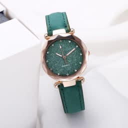 image-Casual Women Romantic Starry Sky Wrist Watch Leather Rhinestone Designer Ladies Clock