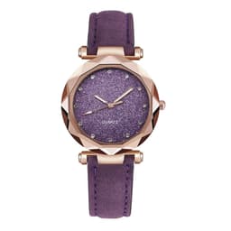image-Casual Women Romantic Starry Sky Wrist Watch Leather Rhinestone Designer Ladies Clock