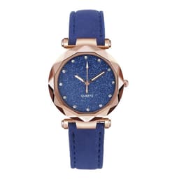 image-Casual Women Romantic Starry Sky Wrist Watch Leather Rhinestone Designer Ladies Clock