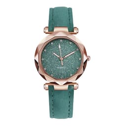 image-Casual Women Romantic Starry Sky Wrist Watch Leather Rhinestone Designer Ladies Clock