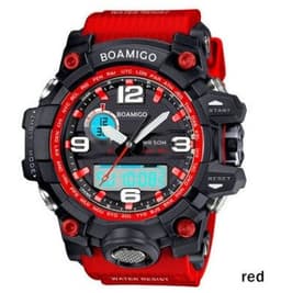 image-BOAMIGO brand men sports watches dual display analog digital LED Electronic quartz watches 50M waterproof swimming watch F5100
