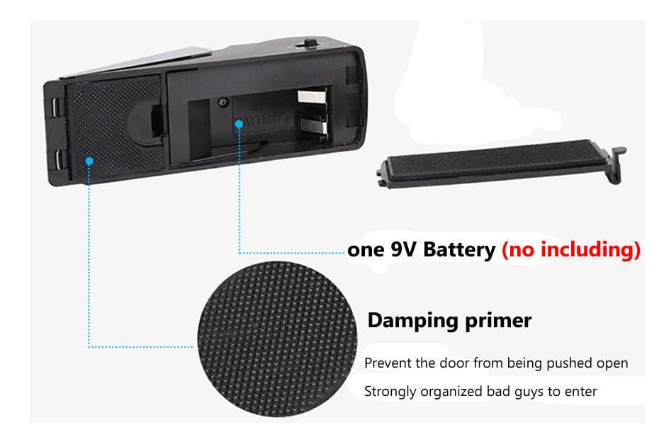 image-Electronic Burglar Alarm Intelligent Home Security Wedge Door Stop Alarm System Device Hotel Intruder Alert Detection