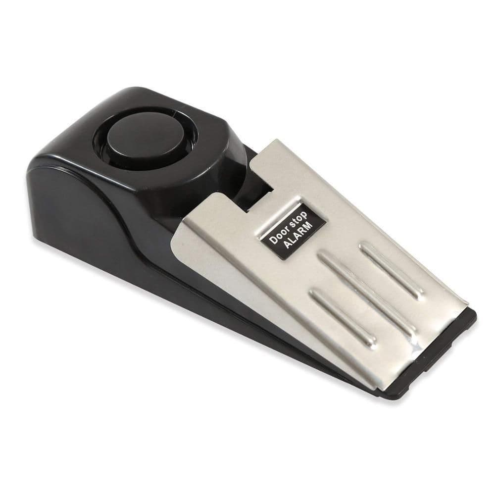 image-Electronic Burglar Alarm Intelligent Home Security Wedge Door Stop Alarm System Device Hotel Intruder Alert Detection