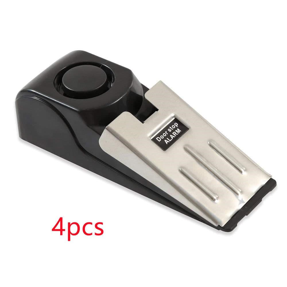 image-Electronic Burglar Alarm Intelligent Home Security Wedge Door Stop Alarm System Device Hotel Intruder Alert Detection