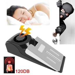 image-Electronic Burglar Alarm Intelligent Home Security Wedge Door Stop Alarm System Device Hotel Intruder Alert Detection