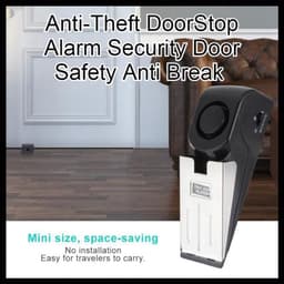 image-Electronic Burglar Alarm Intelligent Home Security Wedge Door Stop Alarm System Device Hotel Intruder Alert Detection