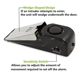 image-Electronic Burglar Alarm Intelligent Home Security Wedge Door Stop Alarm System Device Hotel Intruder Alert Detection