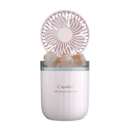 image-Portable Crystal Aromatheraphy Humidifier USB Wireless Aroma Essential Oil Diffuser With Adjustable Fan Warm Light Air Cooler