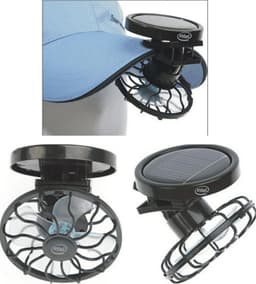 image-For Travel Camping Cooling Outdoor Fishing Clip-on Solar Sun Powered Fan Panel Black Cooling Cell Fan Portable Solar Fan