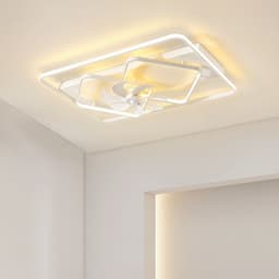 image-Household Light Luxury Thin Suction Ceiling Fan Lamp Bedroom Living Room
