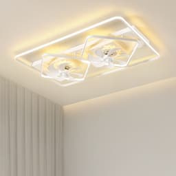image-Household Light Luxury Thin Suction Ceiling Fan Lamp Bedroom Living Room