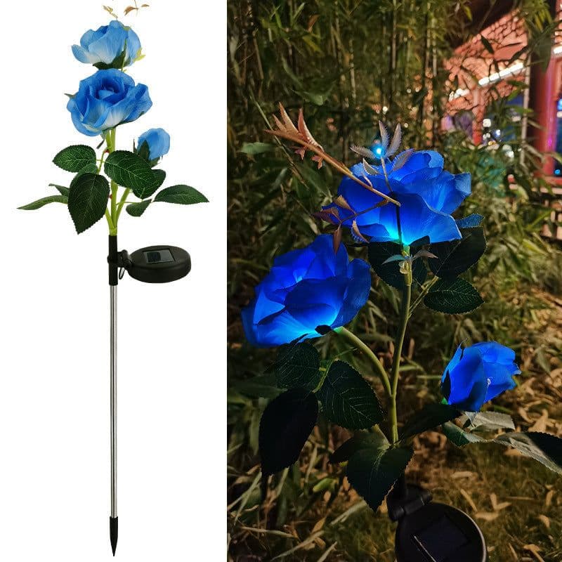 image-Resin Craft Lotus Tulips Flower LED Solar Light Waterproof Outdoor Garden Lawn Lamps Yard Art for Home Courtyard Decoration