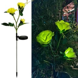 image-Resin Craft Lotus Tulips Flower LED Solar Light Waterproof Outdoor Garden Lawn Lamps Yard Art for Home Courtyard Decoration