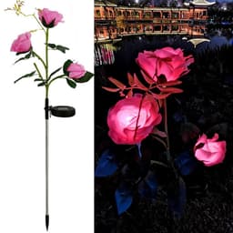 image-Resin Craft Lotus Tulips Flower LED Solar Light Waterproof Outdoor Garden Lawn Lamps Yard Art for Home Courtyard Decoration