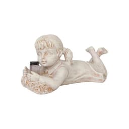 image-Home Decor Resin Craft With Firefly Jar Garden Statue Children Desktop Accessories Boy Girl Cute Gift Outdoor Solar Lighted Art