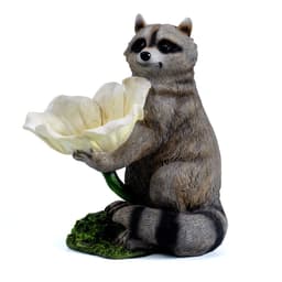 image-Garden Courtyard Decoration Raccoon Bird Feeder Ornaments Yard Gardening Creative Outdoor Landscaping Layout Resin Crafts