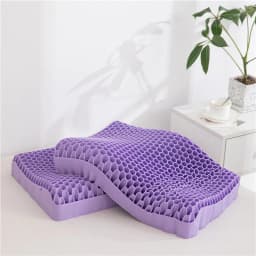 image-Neck Message Bed Pillow 3D TPE Honeycomb Orthopedic Shoulder Pain Protection Cervical With Cover No Pressure Cooling Sleep