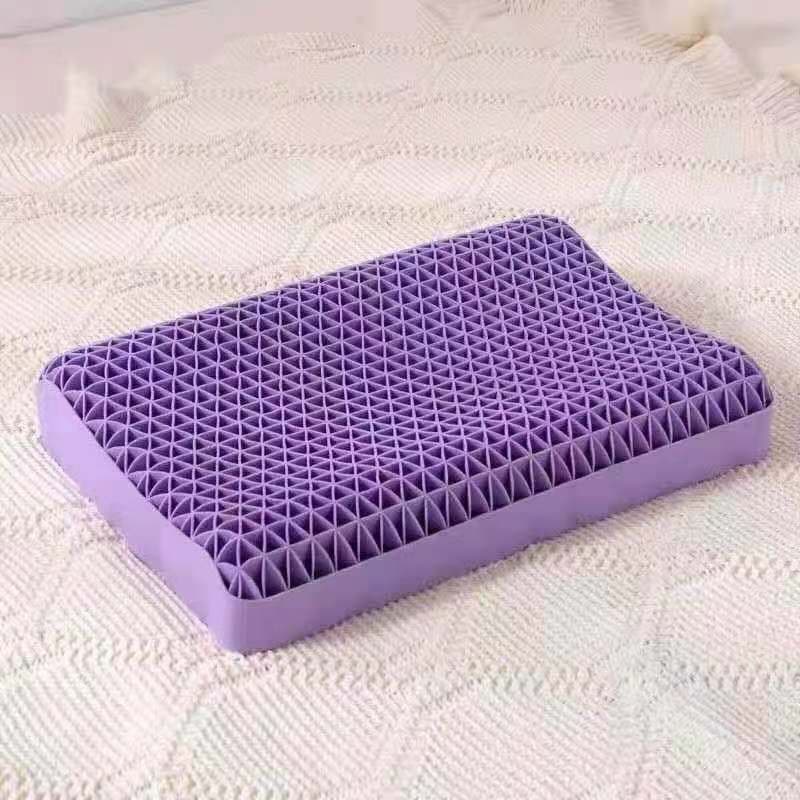 image-Neck Message Bed Pillow 3D TPE Honeycomb Orthopedic Shoulder Pain Protection Cervical With Cover No Pressure Cooling Sleep